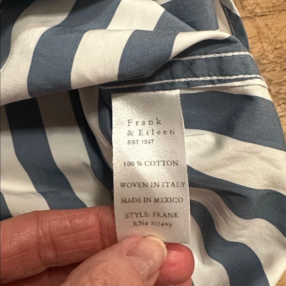 Frank & Eileen “Frank” Woven Button-Up – Slate Stripe - Picture 6 of 8